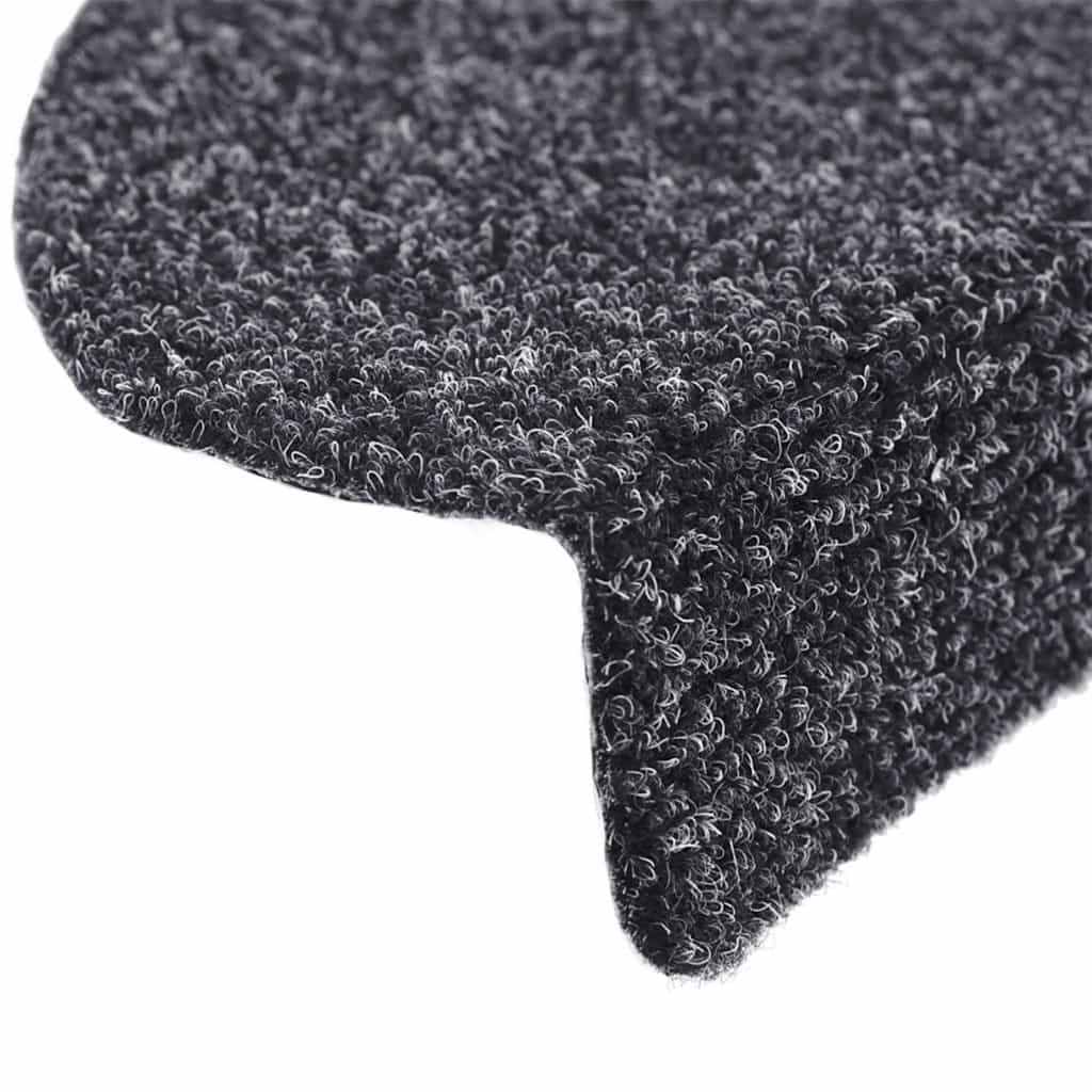 Stair Mats Self-adhesive 20 pcs 56x17x3 cm Dark Grey Half Round