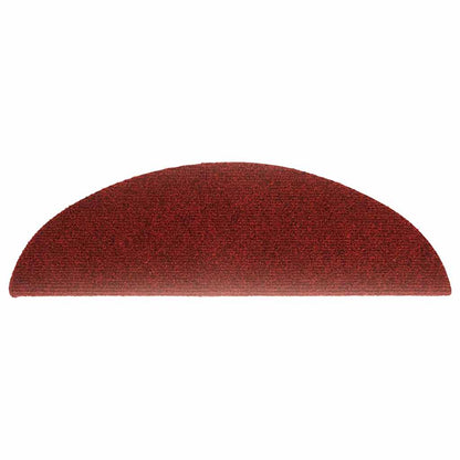 Stair Mats Self-adhesive 20 pcs 56x17x3 cm Bordeaux Red Half Round