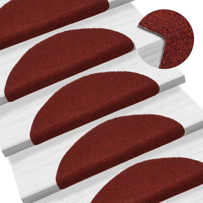 Stair Mats Self-adhesive 20 pcs 56x17x3 cm Bordeaux Red
