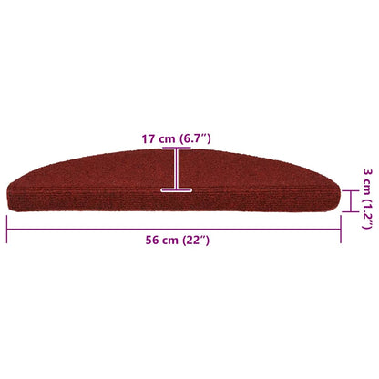 Stair Mats Self-adhesive 20 pcs 56x17x3 cm Bordeaux Red