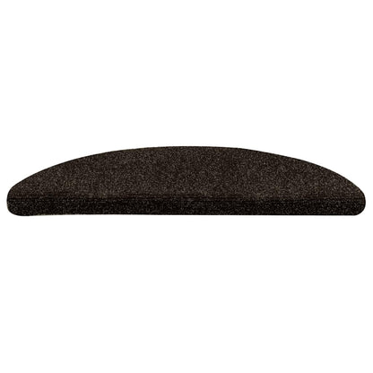 Stair Mats Self-adhesive 20 pcs 56x17x3 cm Dark Brown Half Round