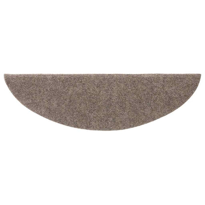Stair Mats Self-adhesive 20 pcs 56x17x3 cm Beige Half Round