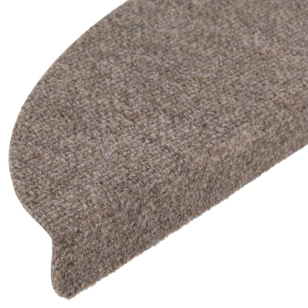 Stair Mats Self-adhesive 20 pcs 56x17x3 cm Beige Half Round