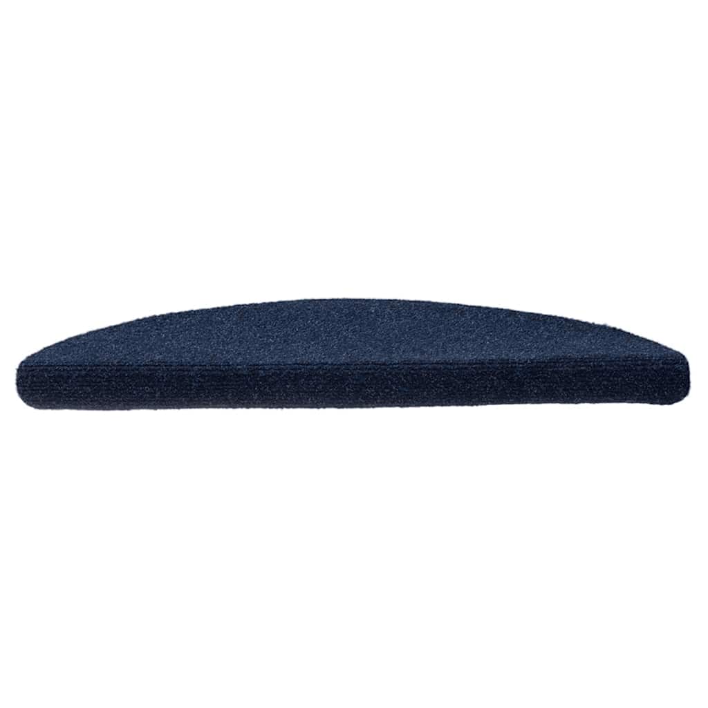 Stair Mats Self-adhesive 20 pcs 56x17x3 cm Navy Half Round