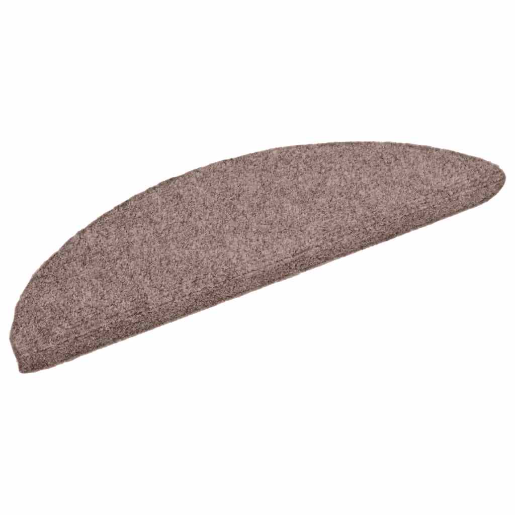 Stair Mats Self-adhesive 30 pcs 56x17x3 cm Light Brown Half Round