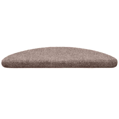 Stair Mats Self-adhesive 30 pcs 56x17x3 cm Light Brown Half Round