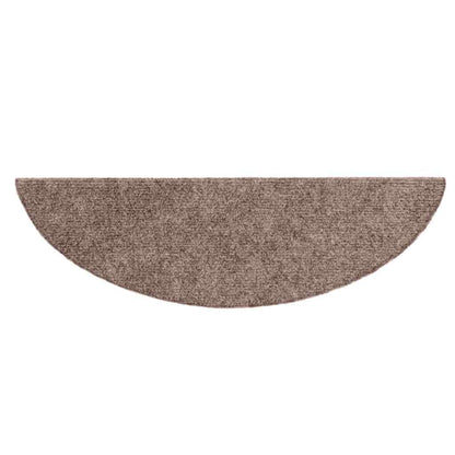 Stair Mats Self-adhesive 30 pcs 56x17x3 cm Light Brown Half Round