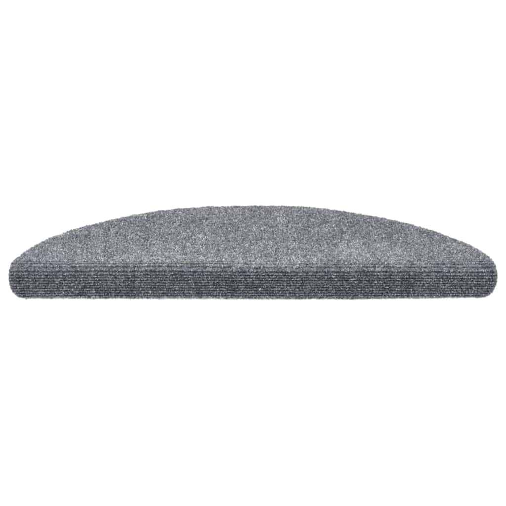 Stair Mats Self-adhesive 30 pcs 56x17x3cm Light Grey Half Round