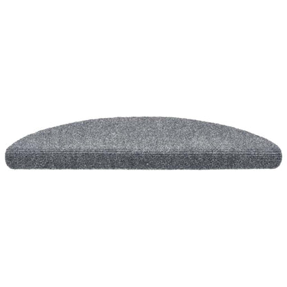 Stair Mats Self-adhesive 30 pcs 56x17x3cm Light Grey Half Round