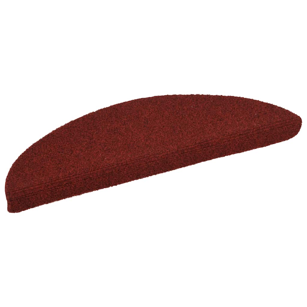 Stair Mats Self-adhesive 30 pcs 56x17x3 cm Bordeaux Red Half Round