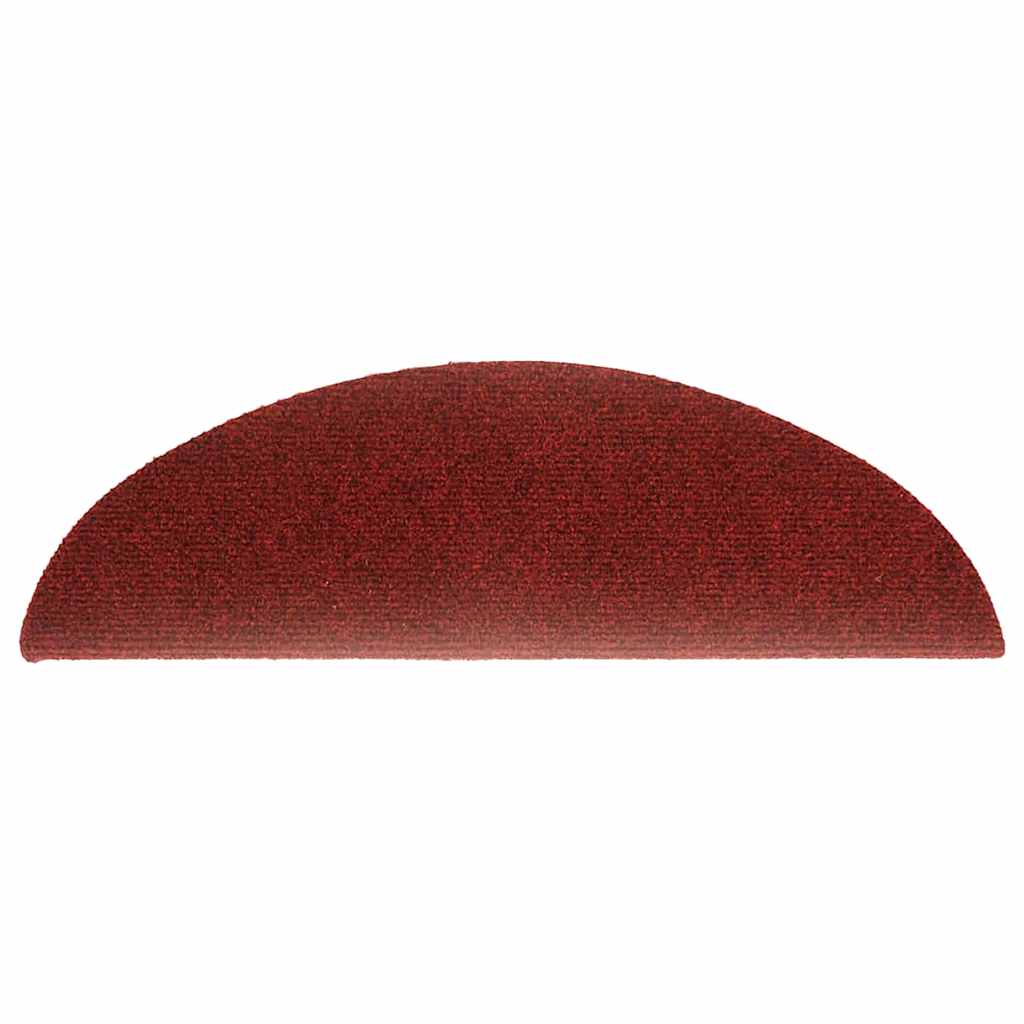 Stair Mats Self-adhesive 30 pcs 56x17x3 cm Bordeaux Red Half Round