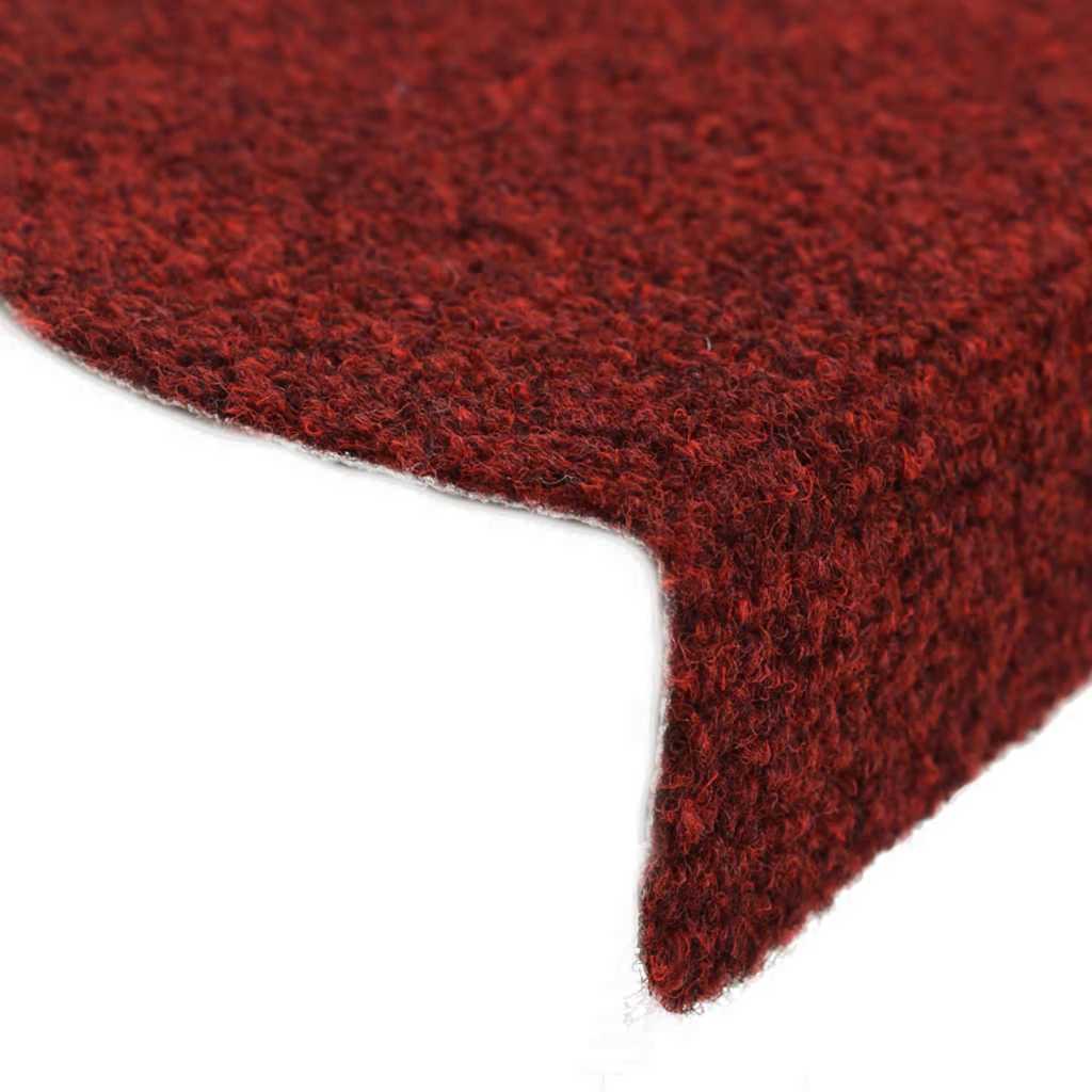 Stair Mats Self-adhesive 30 pcs 56x17x3 cm Bordeaux Red Half Round