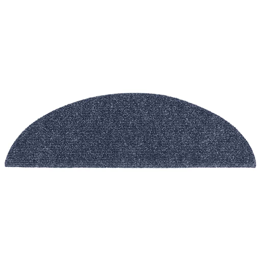Stair Mats Self-adhesive 30 pcs 56x17x3 cm Blue Half Round