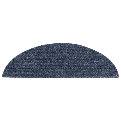 Stair Mats Self-adhesive 30 pcs 56x17x3 cm Blue Half Round