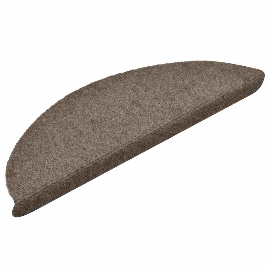 Stair Mats Self-adhesive 30 pcs 56x17x3 cm Beige Half Round