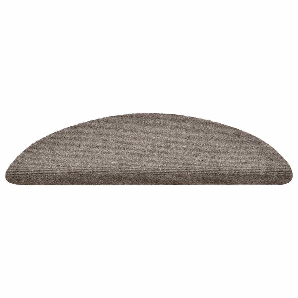 Stair Mats Self-adhesive 30 pcs 56x17x3 cm Beige Half Round