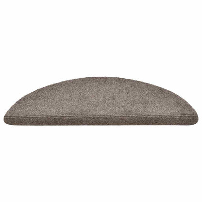 Stair Mats Self-adhesive 30 pcs 56x17x3 cm Beige Half Round