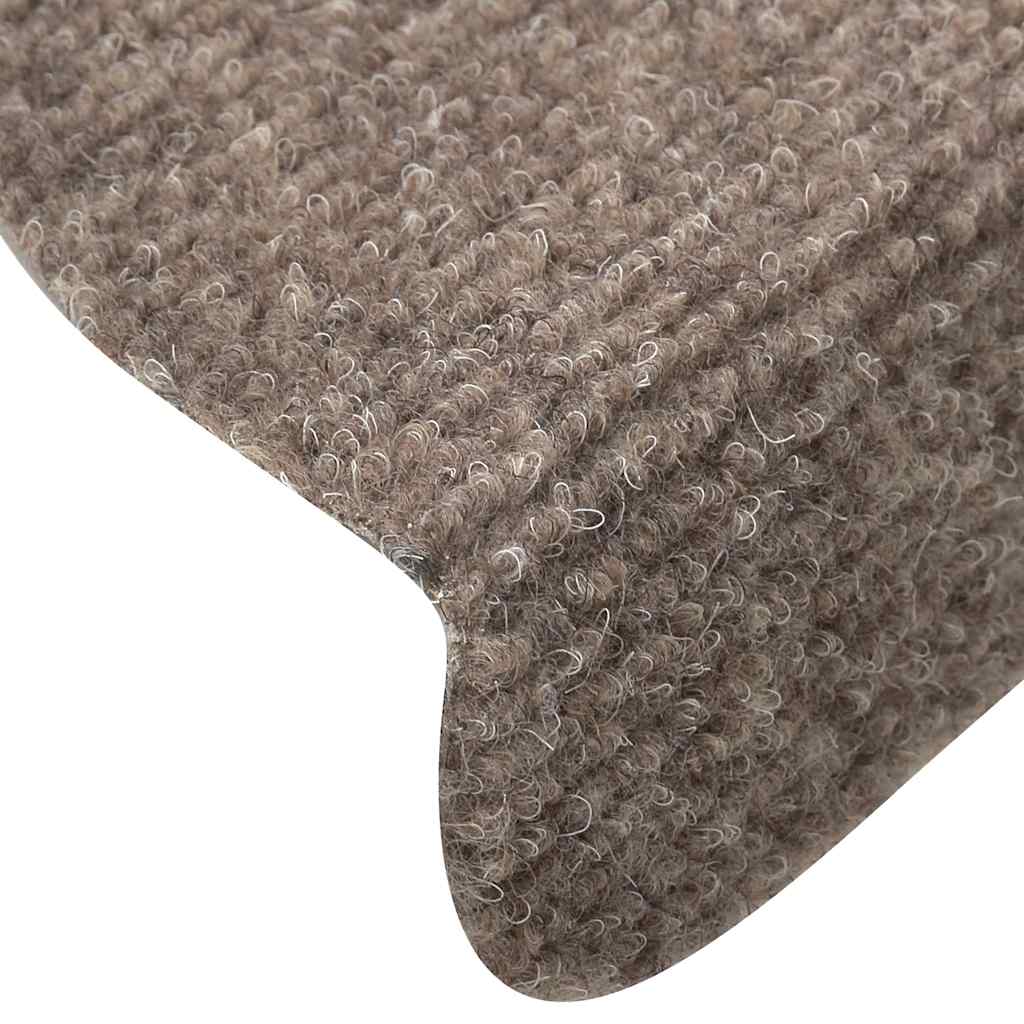 Stair Mats Self-adhesive 30 pcs 56x17x3 cm Beige Half Round