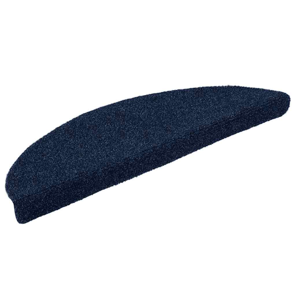Stair Mats Self-adhesive 30 pcs 56x17x3 cm Navy Half Round