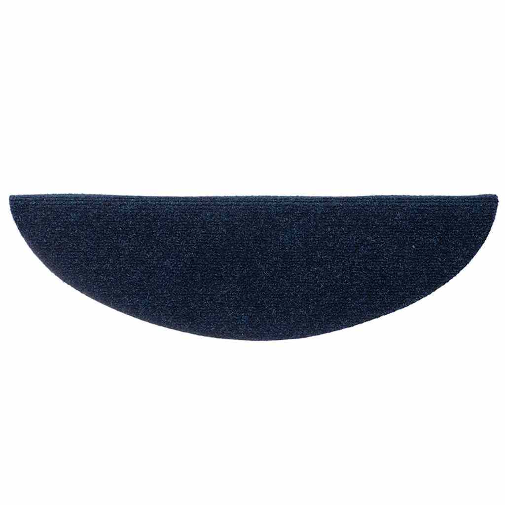 Stair Mats Self-adhesive 30 pcs 56x17x3 cm Navy Half Round