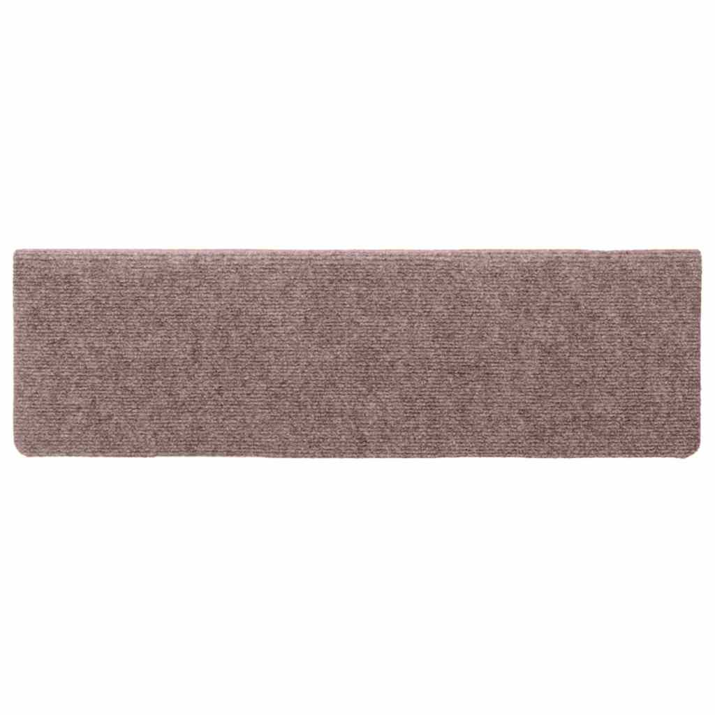 Stair Mats Self-adhesive 30 pcs 65x21x4 cm Light Brown Rectangular Edge
