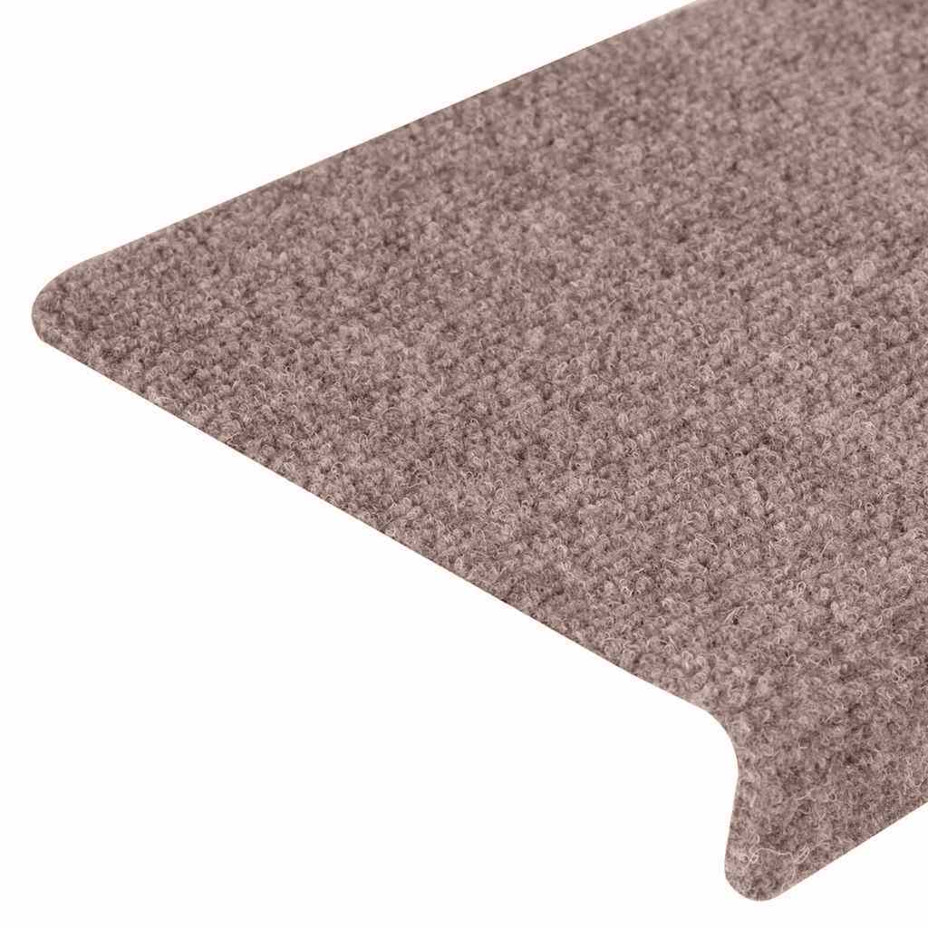 Stair Mats Self-adhesive 30 pcs 65x21x4 cm Light Brown Rectangular Edge