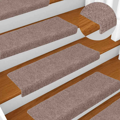 Stair Mats Self-adhesive 30 pcs 65x21x4 cm Light Brown Rectangular Edge