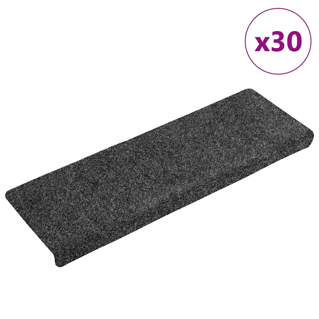 Stair Mats Self-adhesive 30 pcs 65x21x4 cm Dark Grey