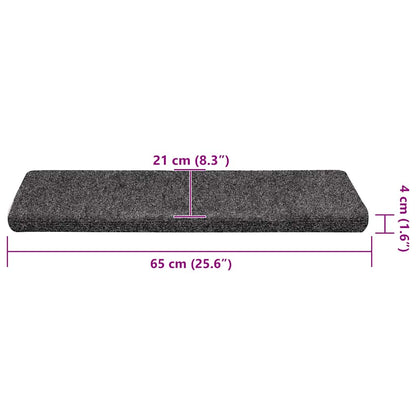 Stair Mats Self-adhesive 30 pcs 65x21x4 cm Dark Grey Rectangular Edge