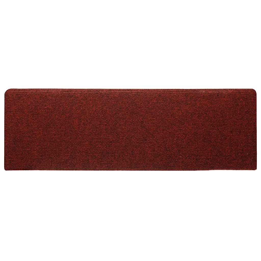 Stair Mats Self-adhesive 30 pcs 65x21x4 cm Bordeaux Red