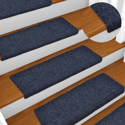 Stair Mats Self-adhesive 30 pcs 65x21x4 cm Blue Rectangular Edge
