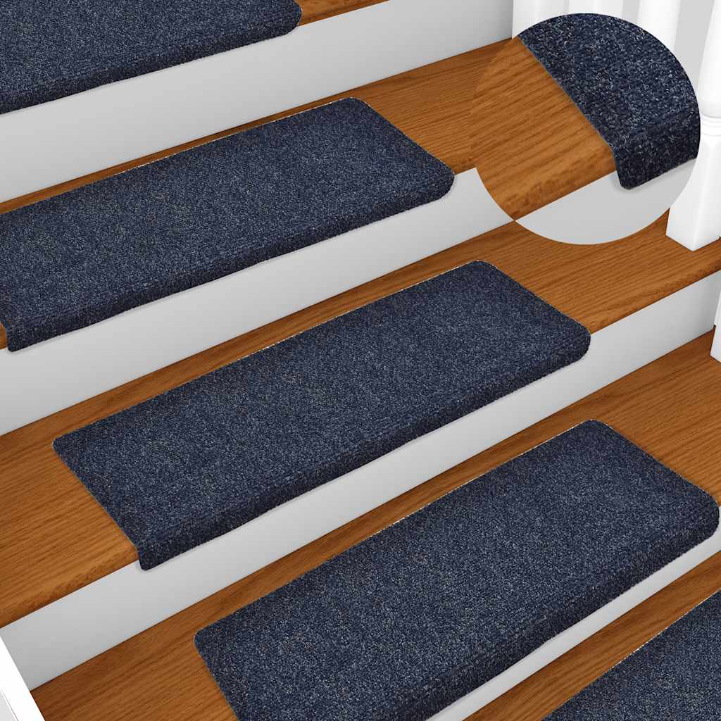 Stair Mats Self-adhesive 30 pcs 65x21x4 cm Blue Rectangular Edge