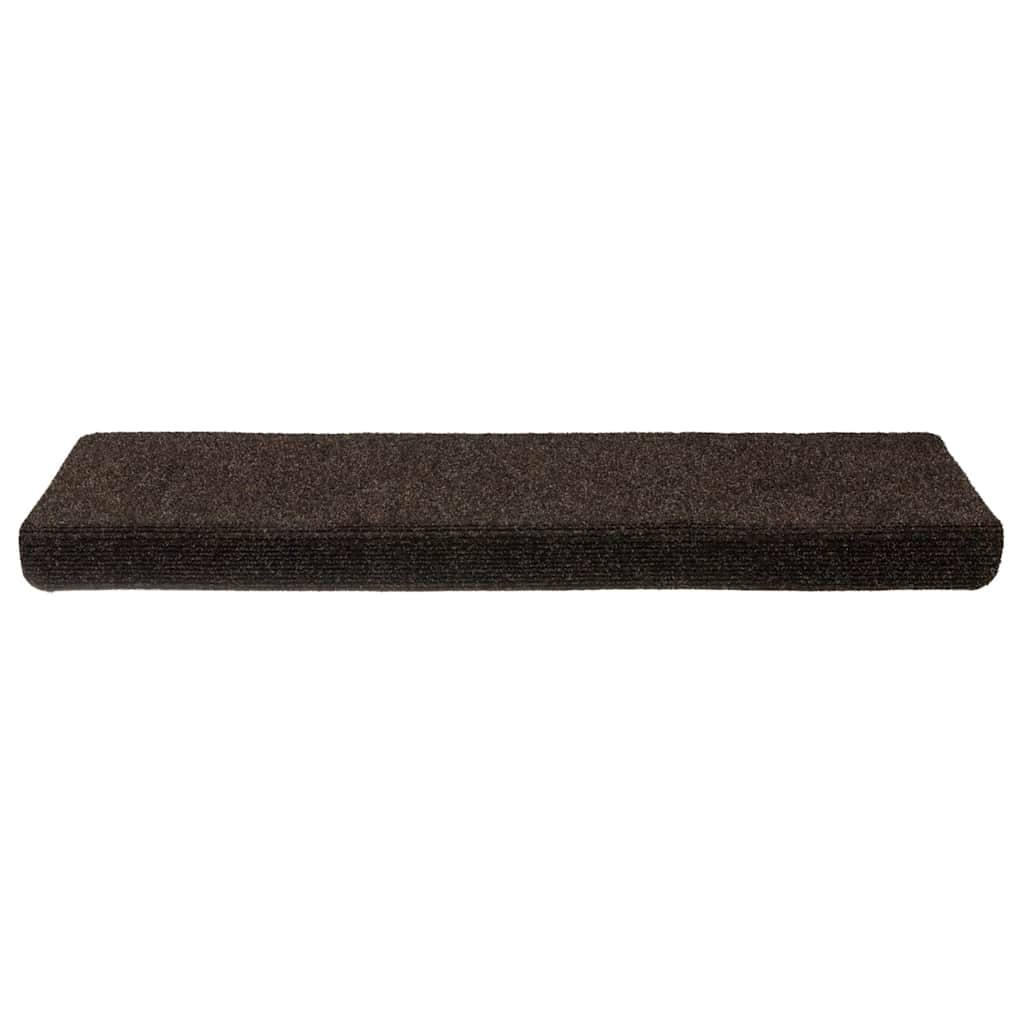 Stair Mats Self-adhesive 30 pcs 65x21x4 cm Dark Brown Rectangular Edge