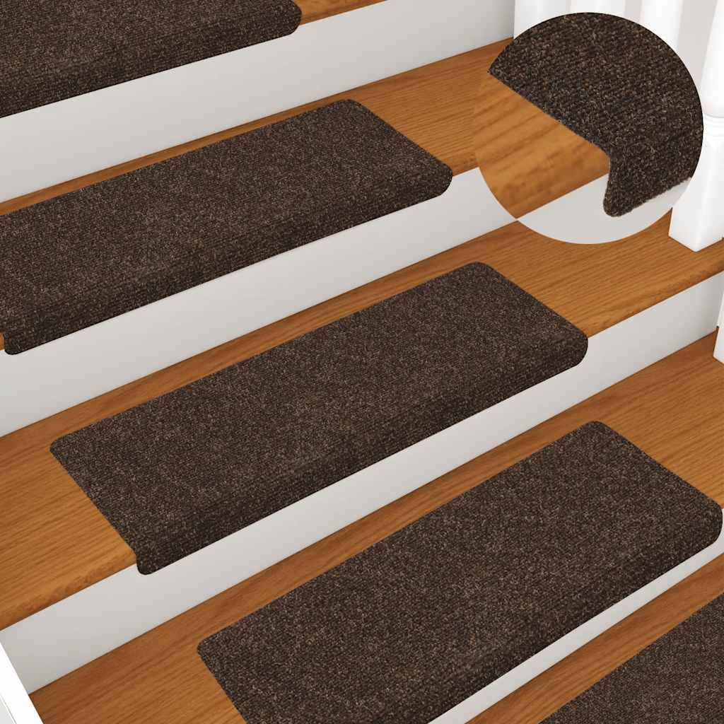 Stair Mats Self-adhesive 30 pcs 65x21x4 cm Brown