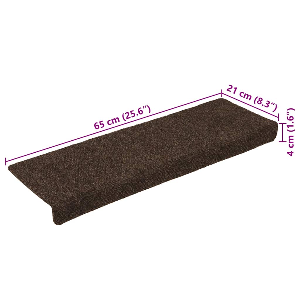 Stair Mats Self-adhesive 30 pcs 65x21x4 cm Brown