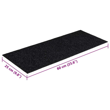 Stair Mats Self-adhesive 30 pcs 60x25 cm Black Rectangular