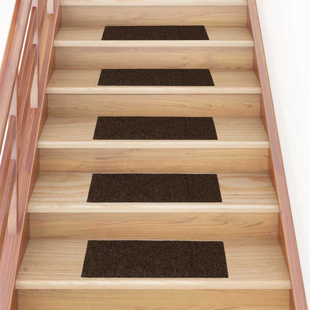 Stair Mats Self-adhesive 30 pcs 60x25 cm Brown Rectangular