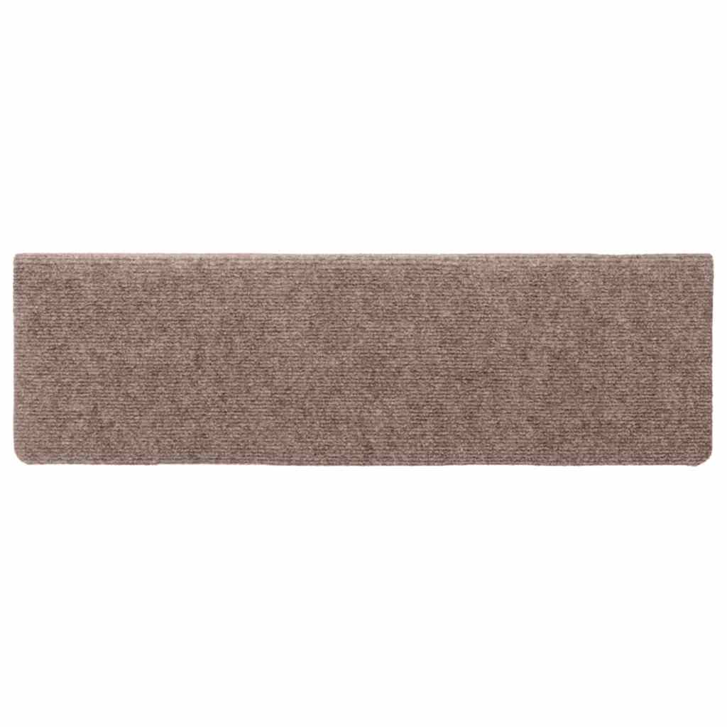 Stair Mats Self-adhesive 20 pcs 65x21x4 cm Light Brown Rectangular Edge