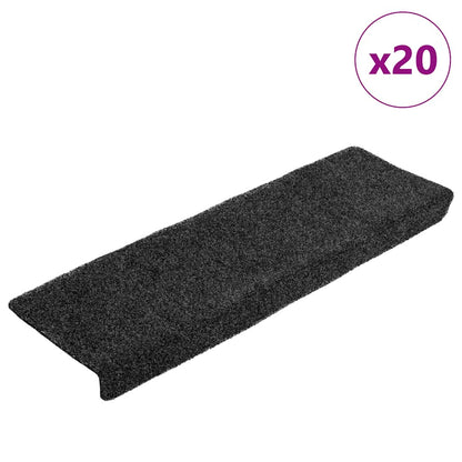 Stair Mats Self-adhesive 20 pcs 65x21x4 cm Dark Grey Rectangular Edge