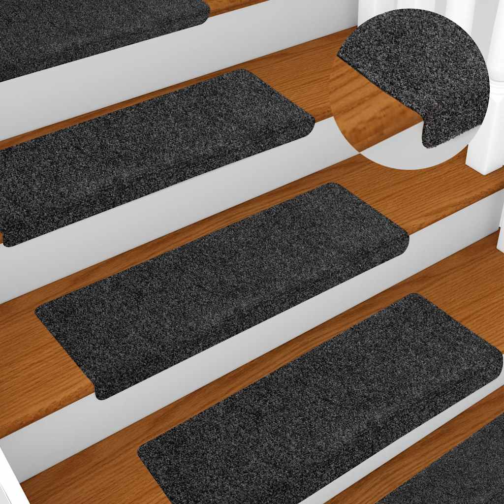 Stair Mats Self-adhesive 20 pcs 65x21x4 cm Dark Grey Rectangular Edge