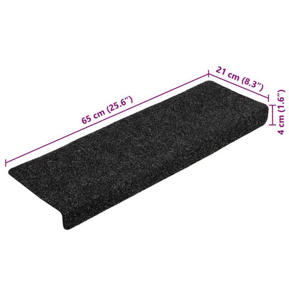 Stair Mats Self-adhesive 20 pcs 65x21x4 cm Black Rectangular Edge