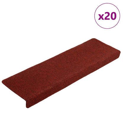 Stair Mats Self-adhesive 20 pcs 65x21x4 cm Bordeaux Red
