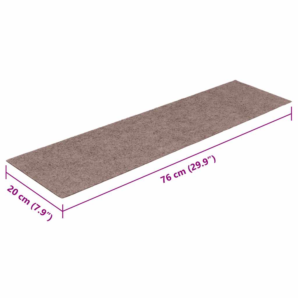 Stair Mats Self-adhesive 30 pcs 76x20cm Light Brown Rectangular