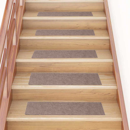 Stair Mats Self-adhesive 30 pcs 76x20cm Light Brown Rectangular
