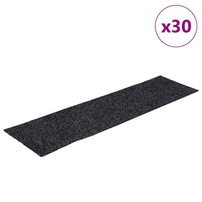 Stair Mats Self-adhesive 30 pcs 76x20 cm Dark Grey Rectangular