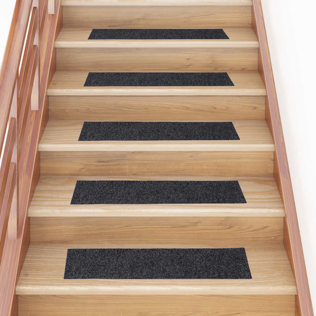 Stair Mats Self-adhesive 30 pcs 76x20 cm Dark Grey Rectangular