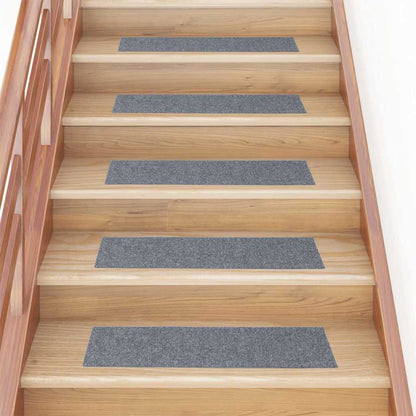 Stair Mats Self-adhesive 30 pcs 76x20 cm Light Grey Rectangular