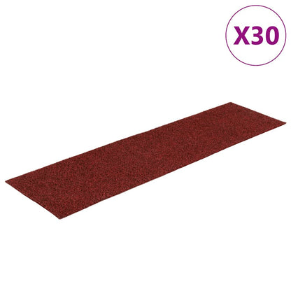 Stair Mats Self-adhesive 30 pcs 76x20 cm Bordeaux Red
