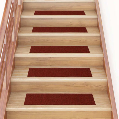 Stair Mats Self-adhesive 30 pcs 76x20 cm Bordeaux Red