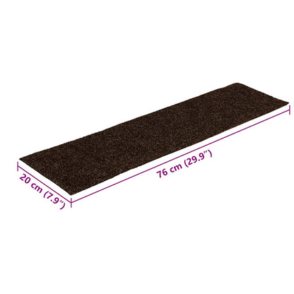 Stair Mats Self-adhesive 30 pcs 76x20 cm Brown Rectangular